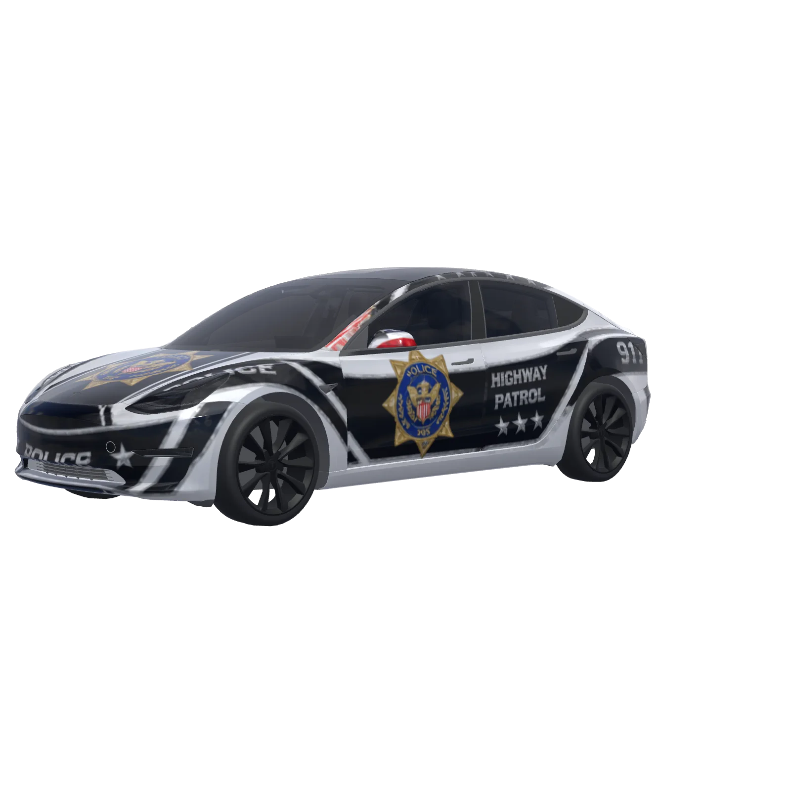 Retro 1980s Police Car 3D preview