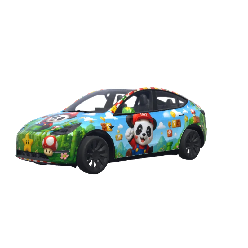Panda Mario · Model Y wrap in 3D