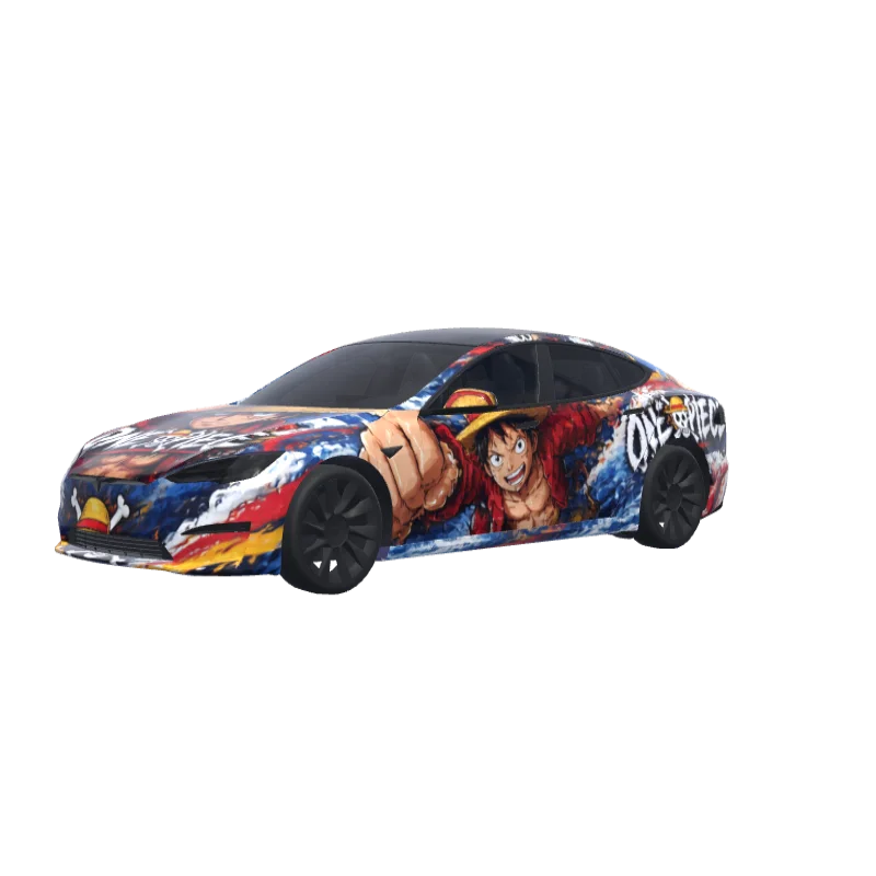 One Piece Luffy · Model S 2021+ wrap in 3D