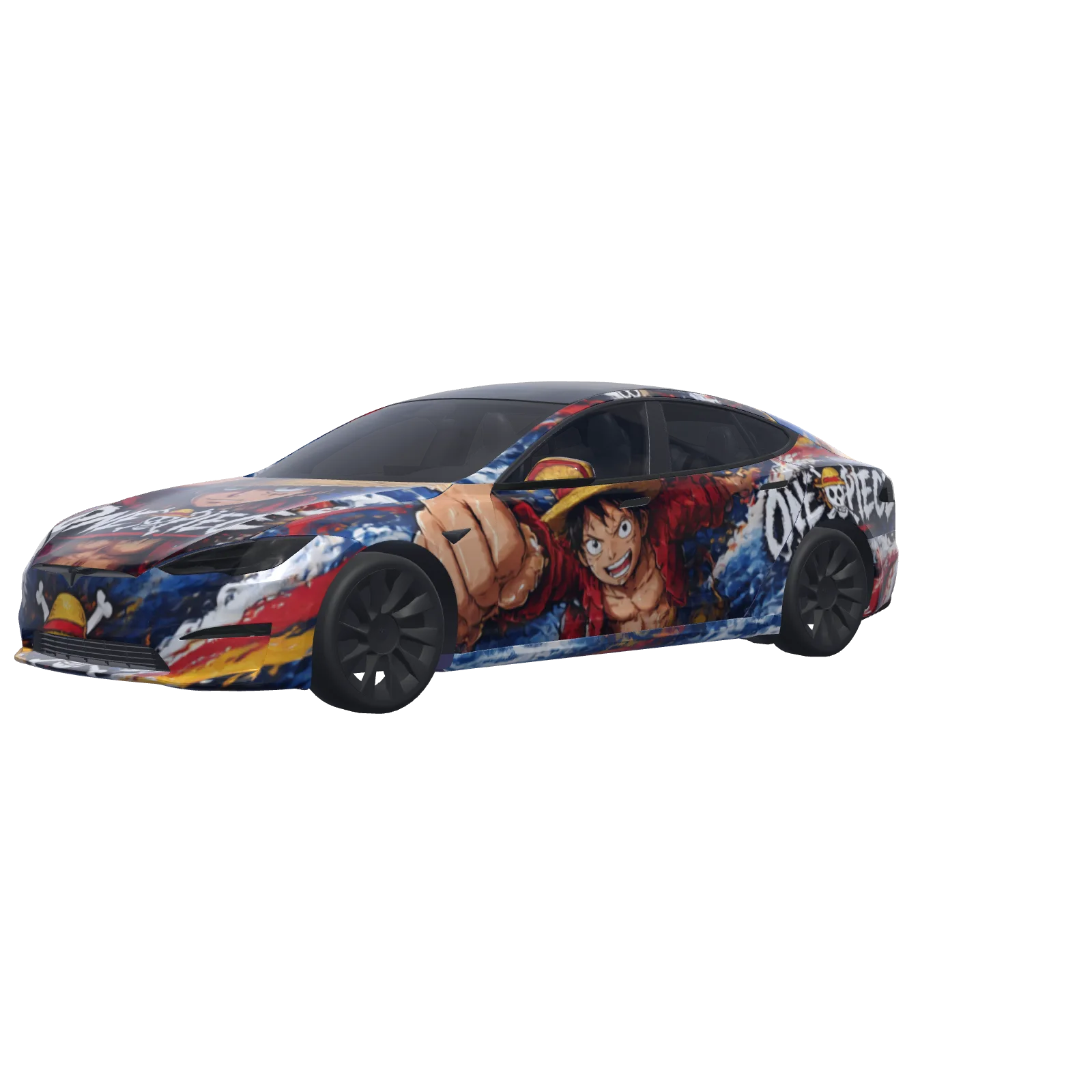 One Piece Luffy · wrap Model S 2021+ en 3D