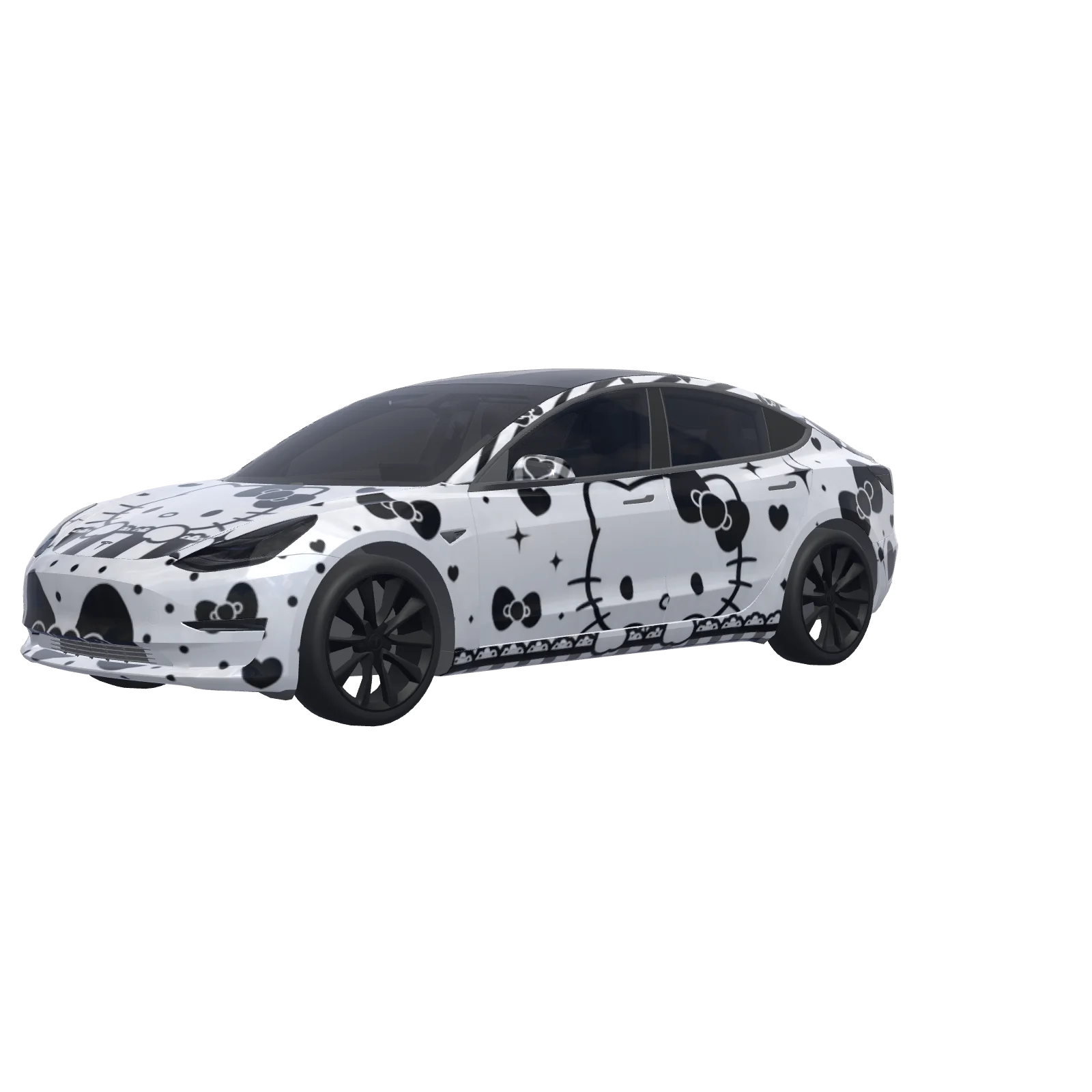 Black & White Hello Kitty · Model 3-Wrap in 3D