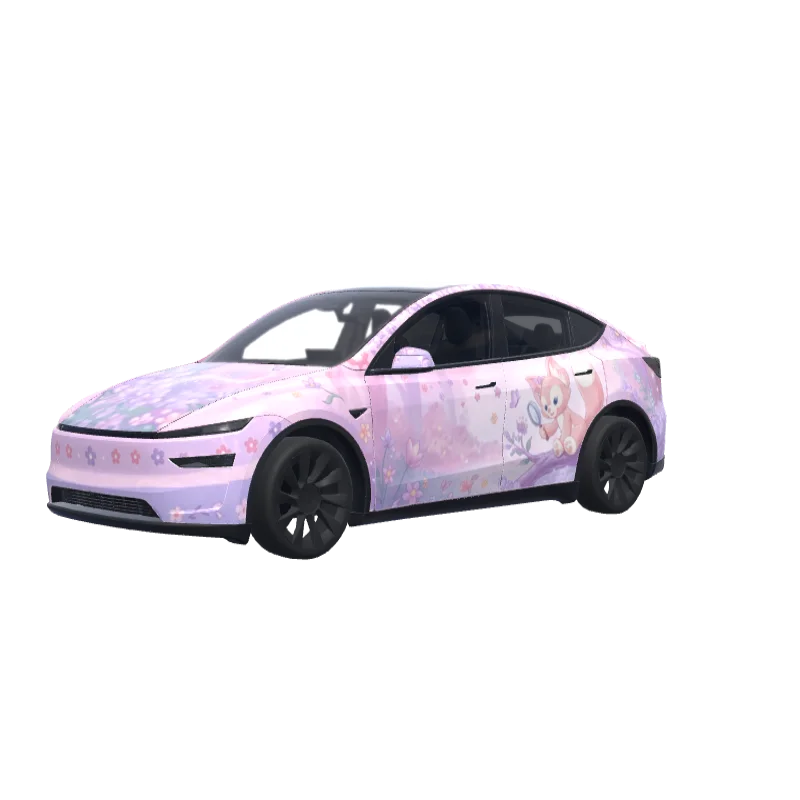 LinaBell Pink & Lavender · Model Y (2025+) Premium wrap in 3D