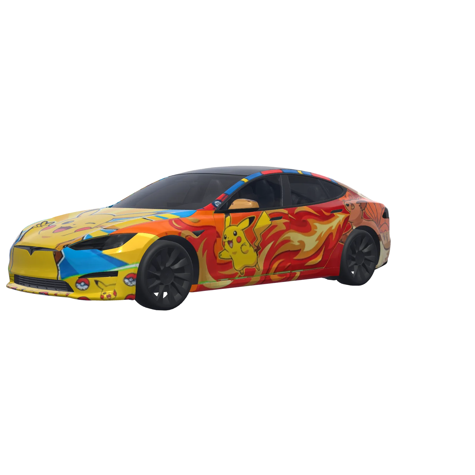 Vulpix, Lapras, Eevee & Pikachu · wrap Model S 2021+ en 3D