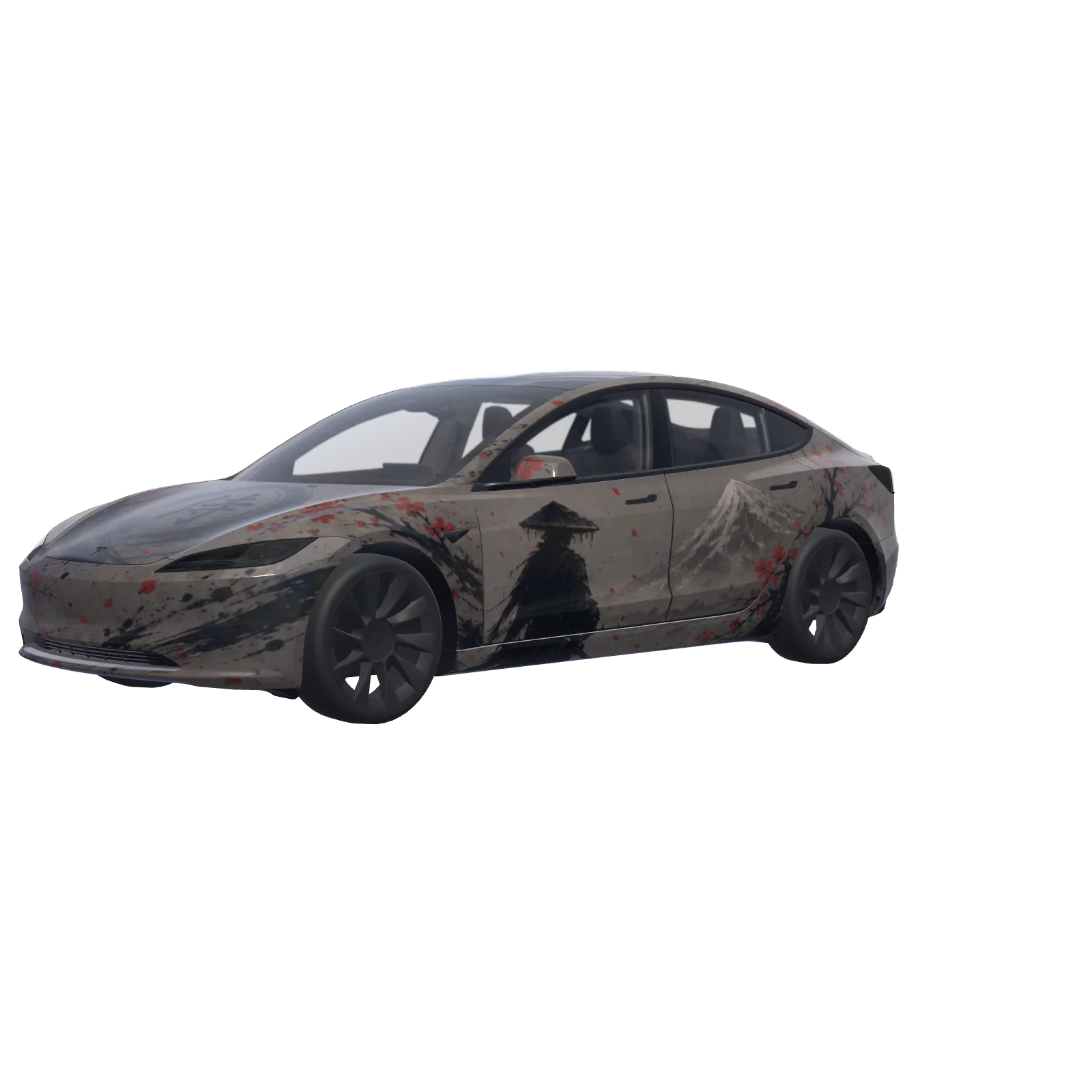 Matte Samurai Ink · Model 3 (2024+) Standard & Premium-Wrap in 3D