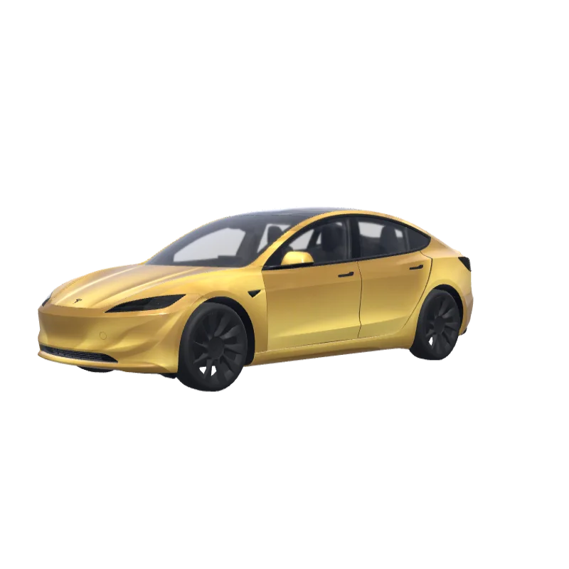 Matte Gold · Model 3 (2024+) Standard & Premium wrap in 3D
