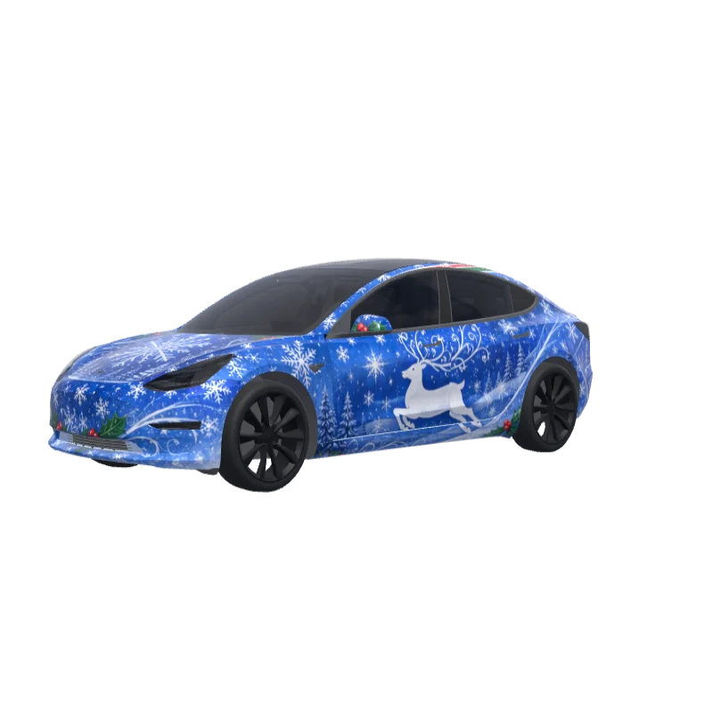 Blue Christmas Reindeer · Model 3 wrap in 3D