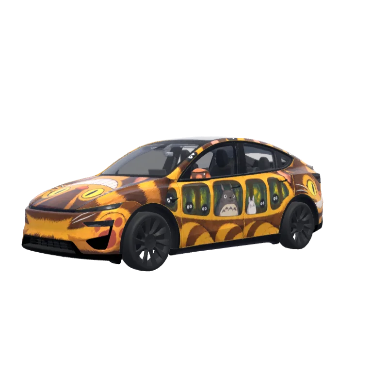 Totoro Catbus · Model Y (2025+) Performance wrap in 3D