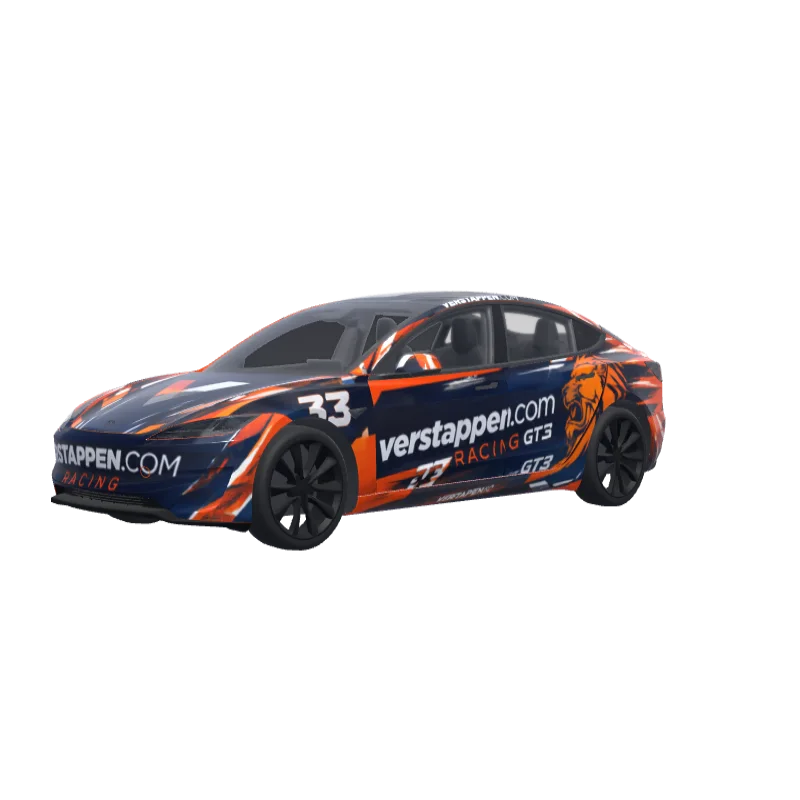 Verstappen.com GT3 Orange · Model 3 (2024+) Performance wrap in 3D