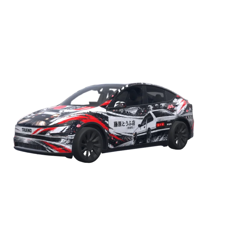 Initial D Comic Style · Model Y (2025+) Premium wrap in 3D