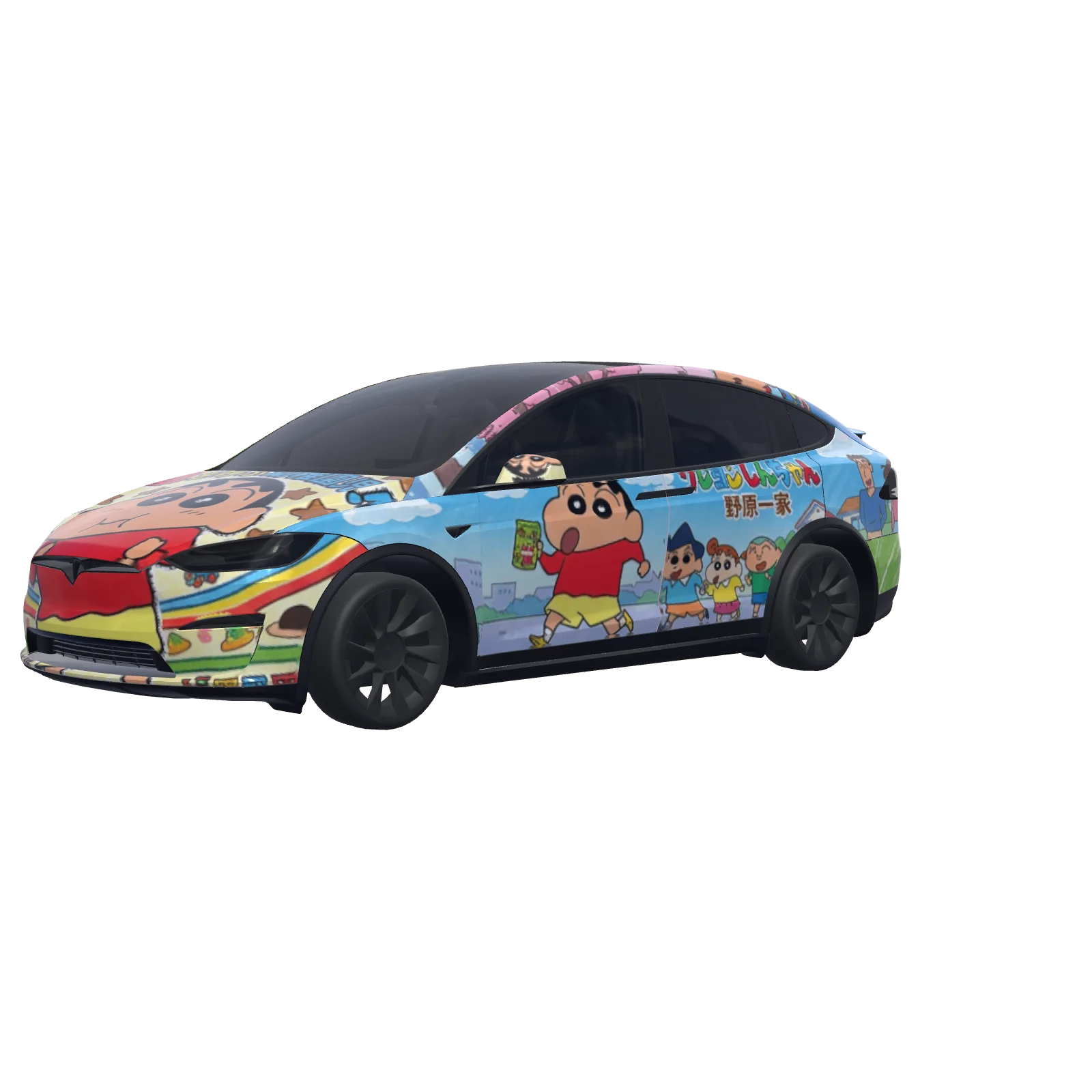 Crayon Shin-chan Cartoon Style · Model X 2021+ wrap in 3D