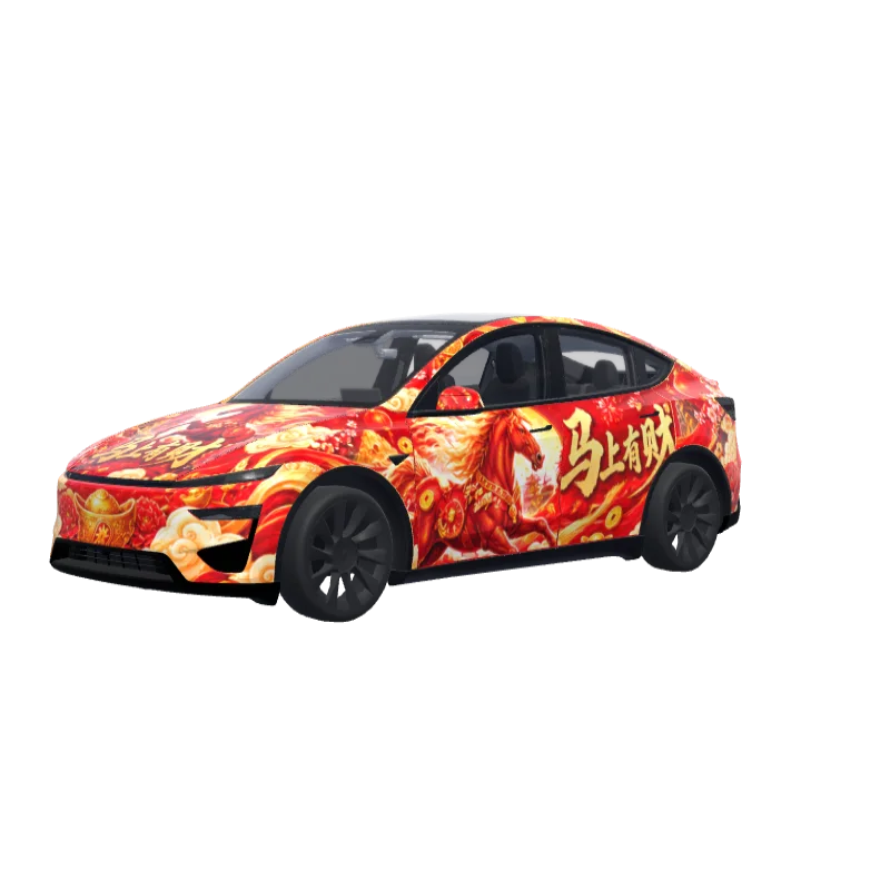 Year of the Horse Fortune · Model Y (2025+) Performance wrap in 3D