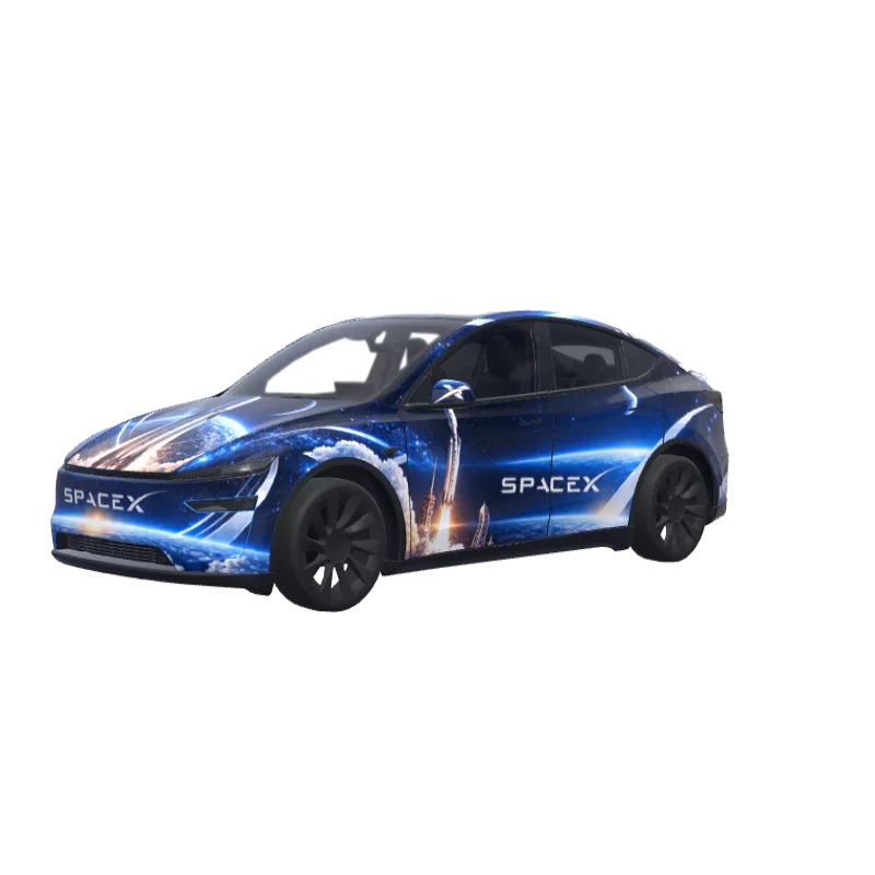 SpaceX Minimal · Model Y (2025+) Premium wrap in 3D