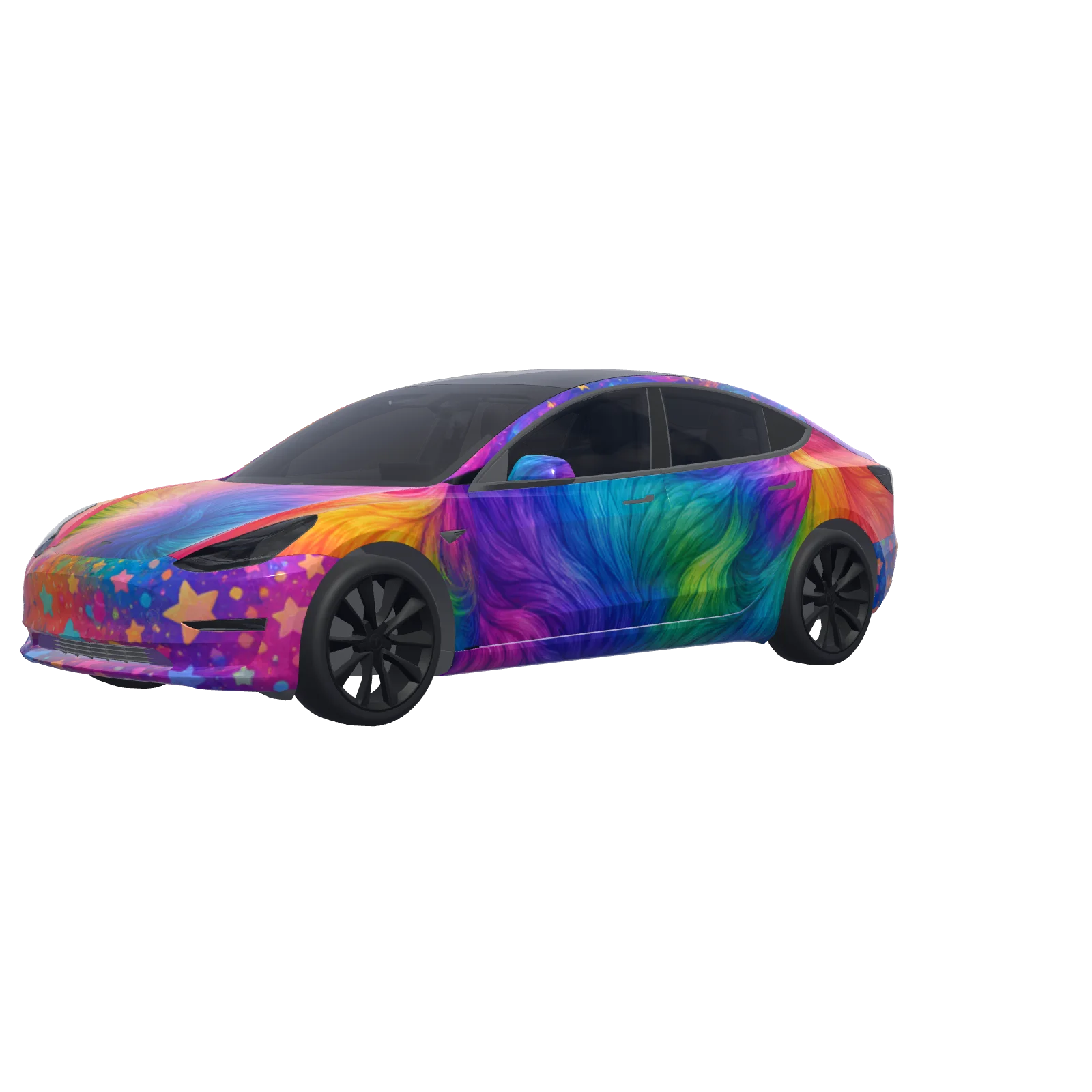 Rainbow Wig Colors · Model 3-Wrap in 3D