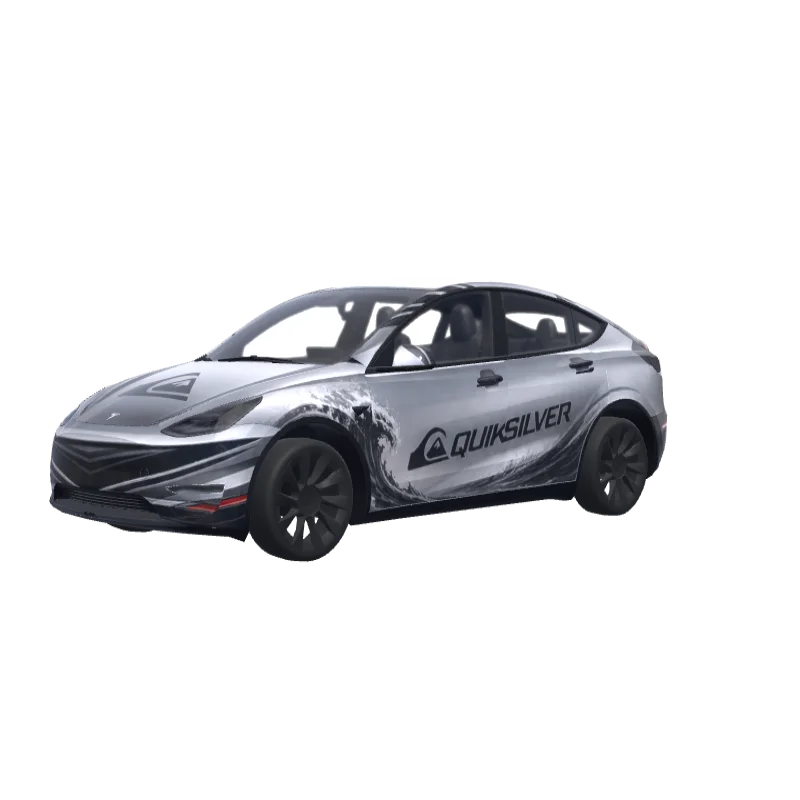 Metallic Quicksilver with Black Trim 3D preview