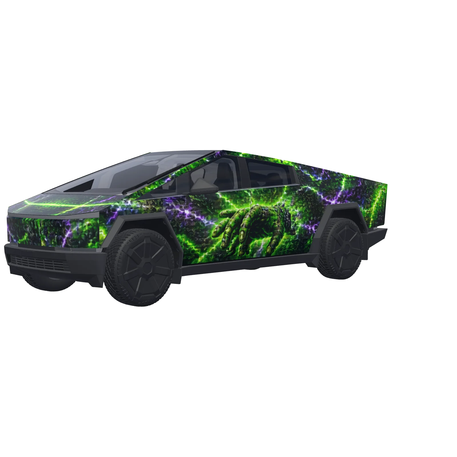 Frankenstein Monster Green · Cybertruck wrap in 3D