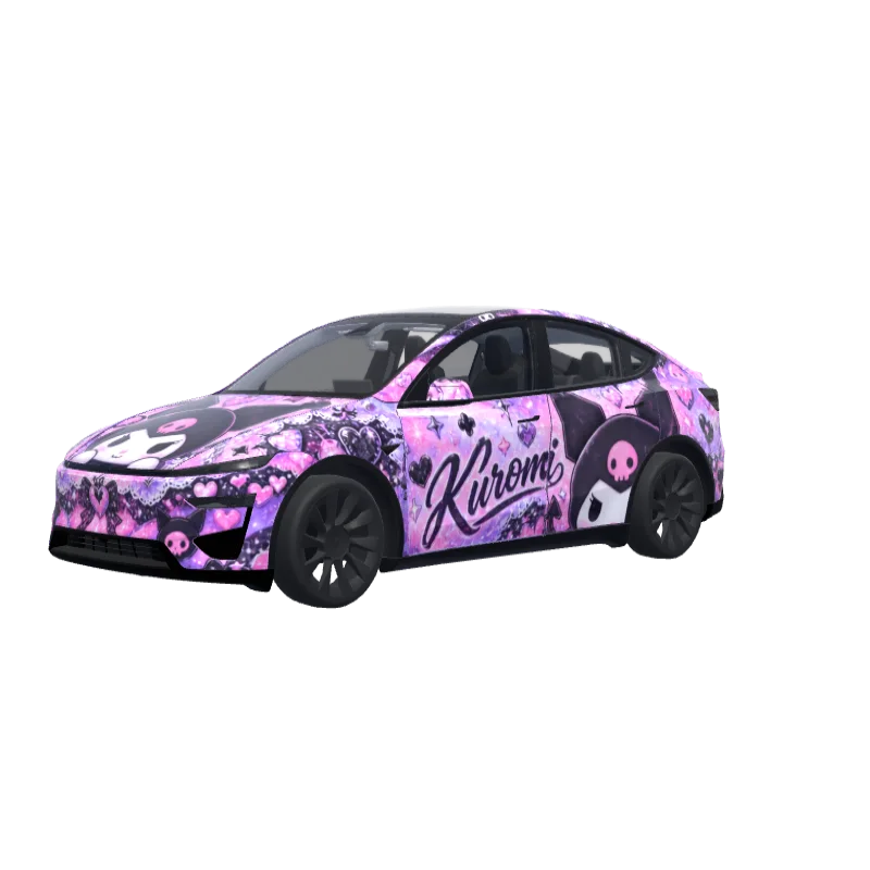Kuromi Glitter Itasha · Model Y (2025+) Performance wrap in 3D