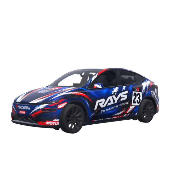 Sponsor Decal Race Livery · Model Y (2025+) Premium wrap in 3D