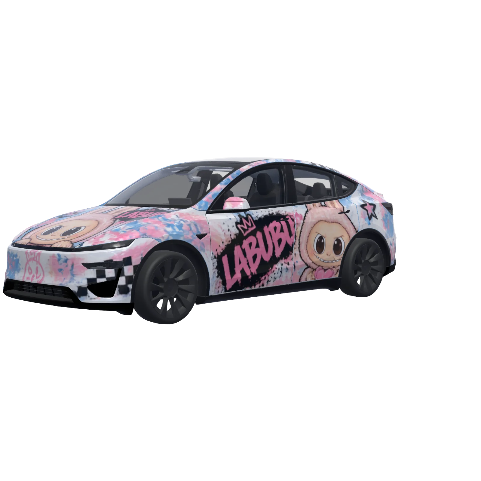 Labubu Pop Art · Model Y (2025+) Performance-Wrap in 3D