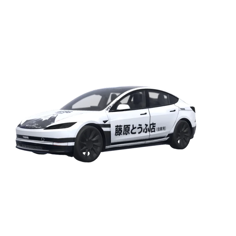 Initial D AE86 Fujiwara Tofu · Model 3 (2024+) Standard & Premium wrap in 3D