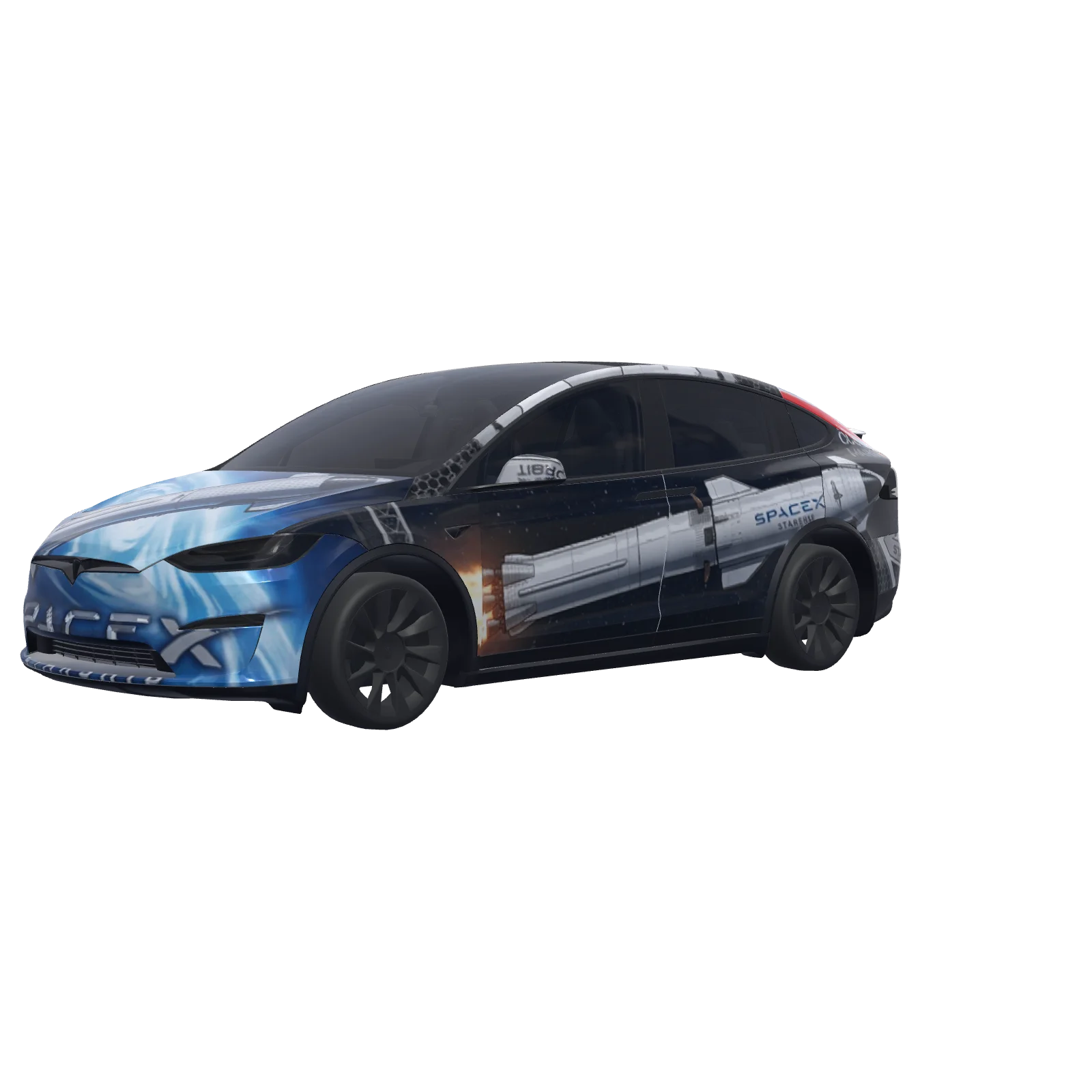 SpaceX Starship · Model X 2021+ wrap in 3D