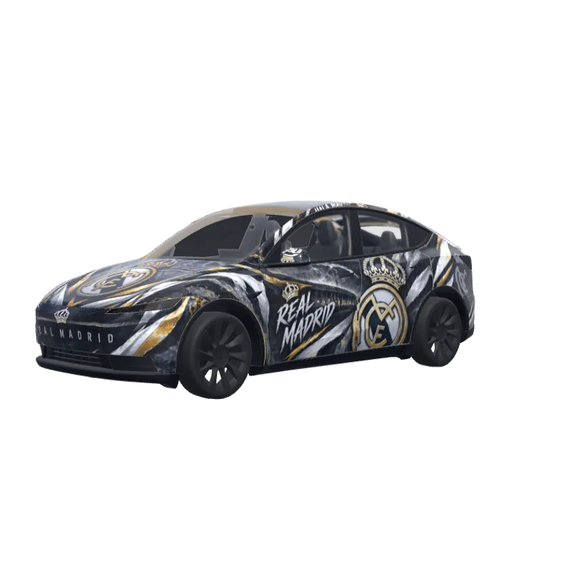 Stealth Grey Real Madrid · Model Y (2025+) Standard wrap in 3D