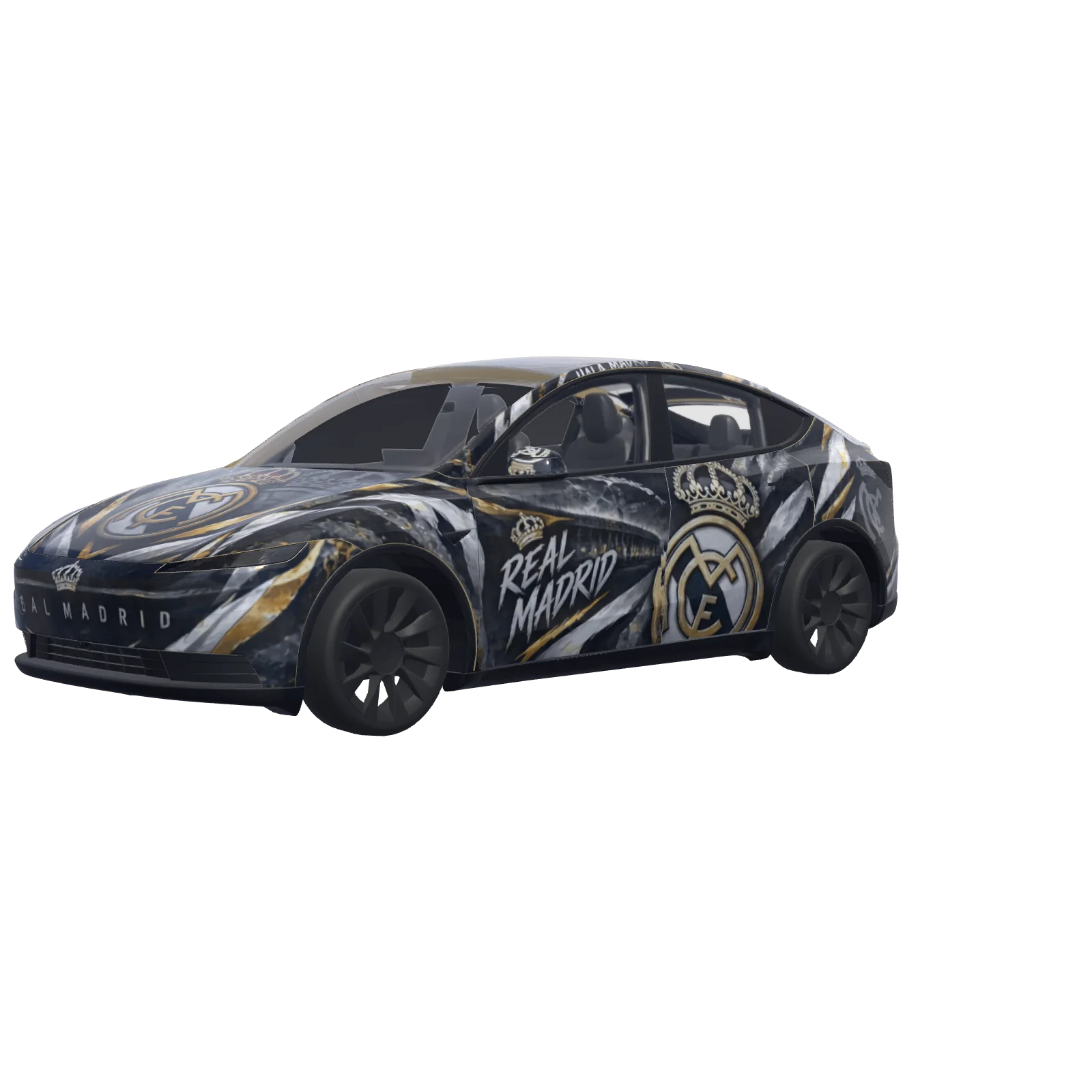 Stealth Grey Real Madrid · Model Y (2025+) Standard-wrap in 3D