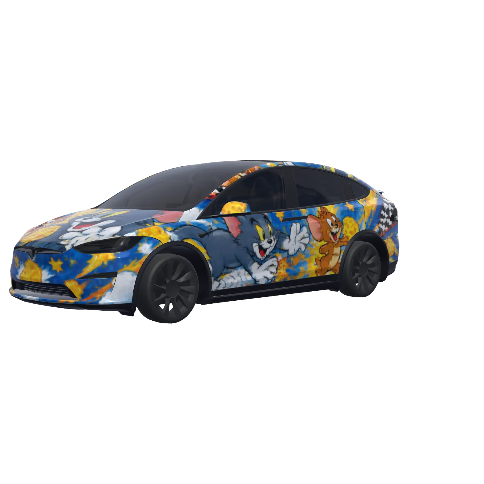Tom and Jerry Chase · Model X 2021+ wrap in 3D