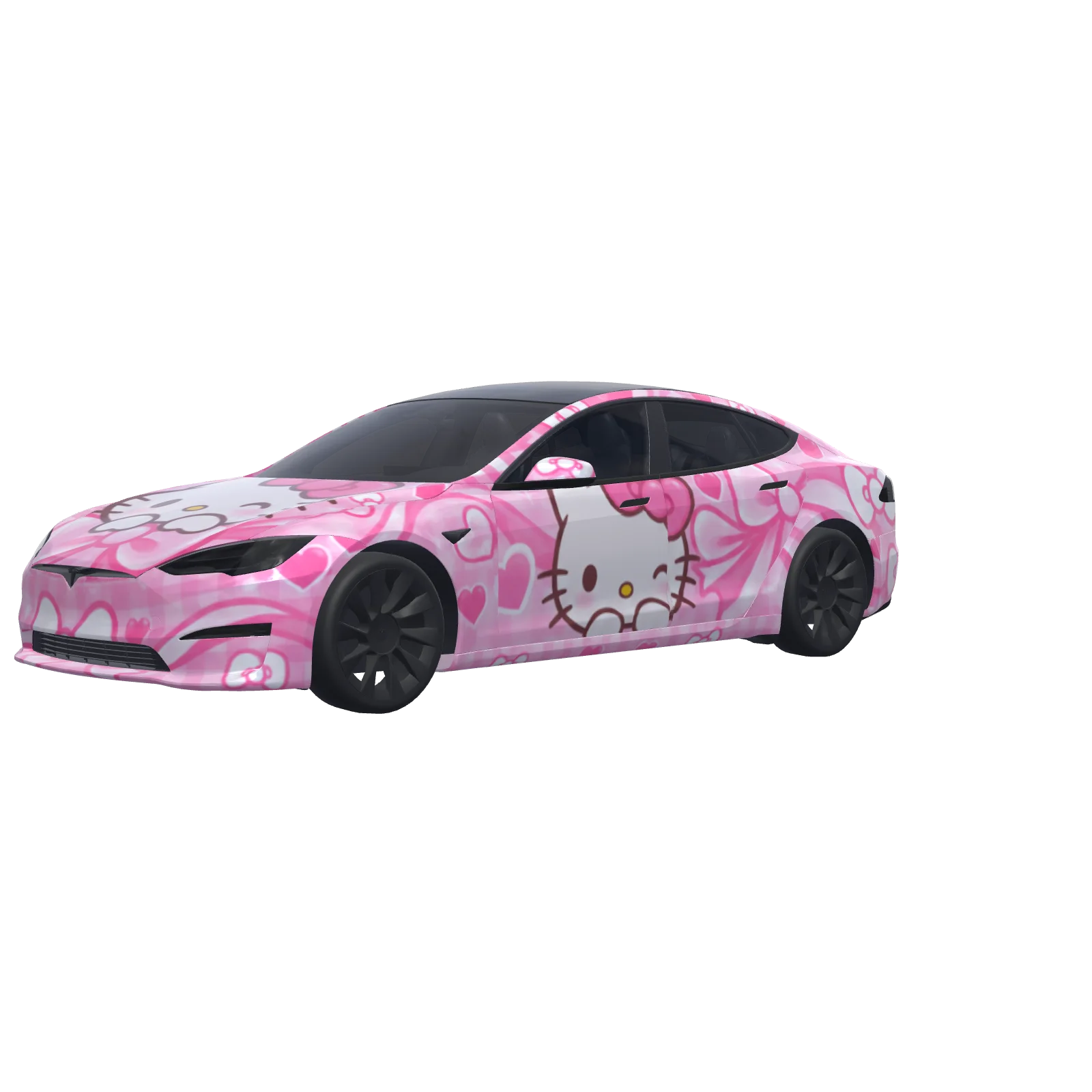 Hello Kitty Pink Bows · wrap Model S 2021+ en 3D
