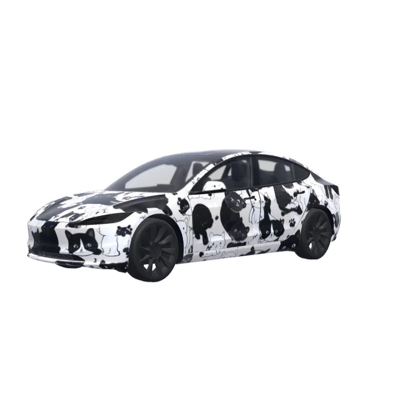 Black & White Cats 3D preview