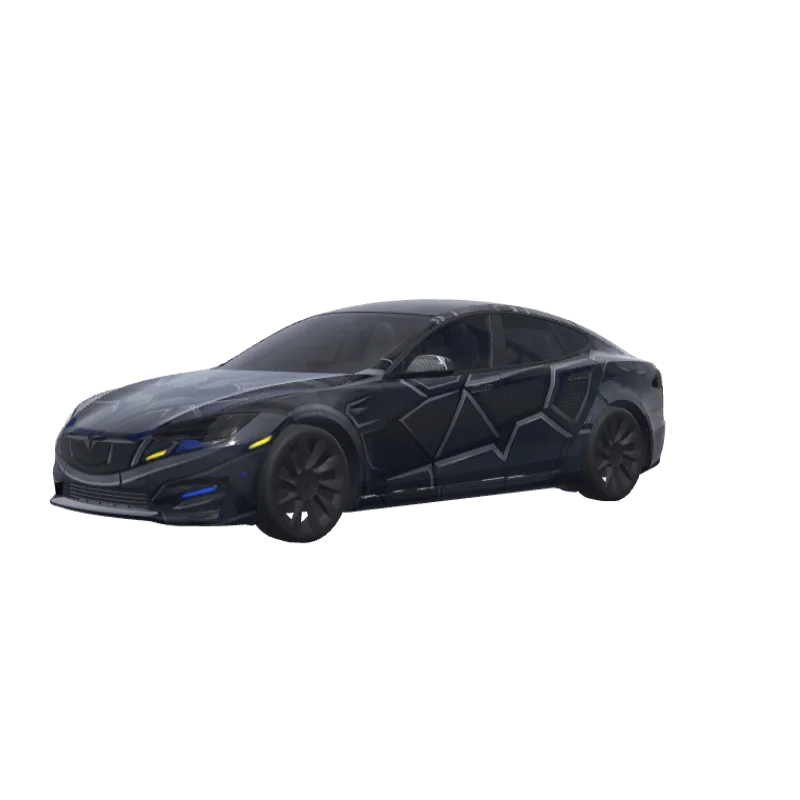 Matte Black Batmobile Armor · Model S 2021+ wrap in 3D