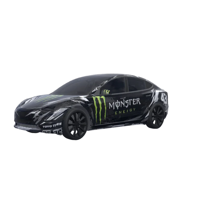 Black Racing Livery · Model 3 wrap in 3D