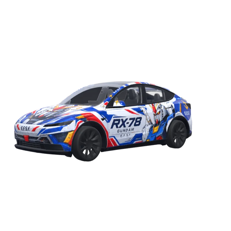 Gundam RX-78 on White · Model Y (2025+) Standard wrap in 3D