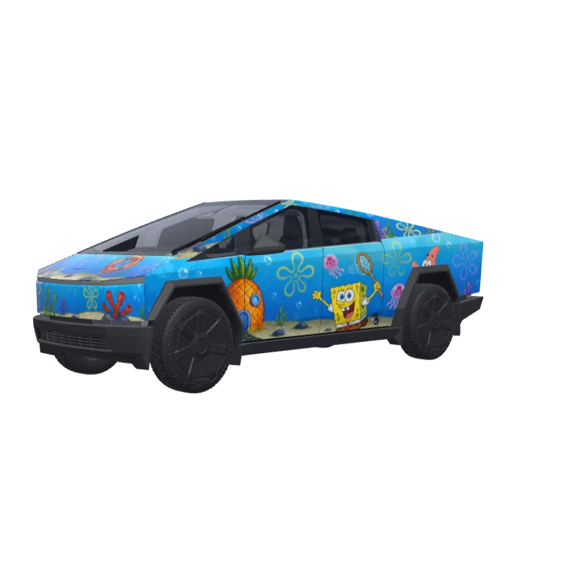 Bikini Bottom Beach · Cybertruck wrap in 3D