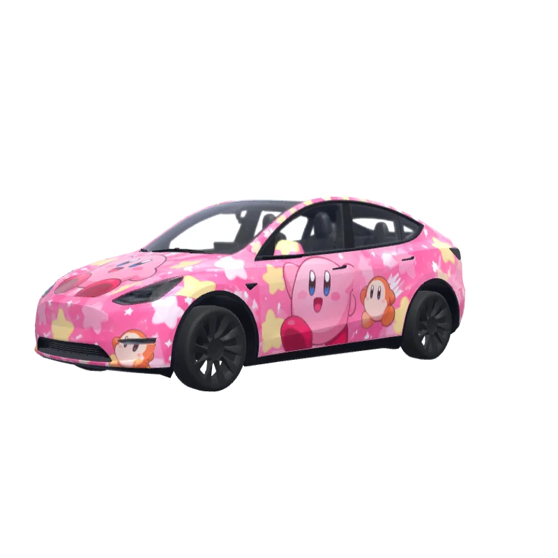 Kirby & Waddle Dees · Model Y wrap in 3D