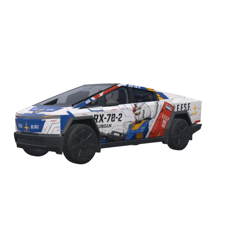 Gundam RX-78 · Cybertruck wrap in 3D
