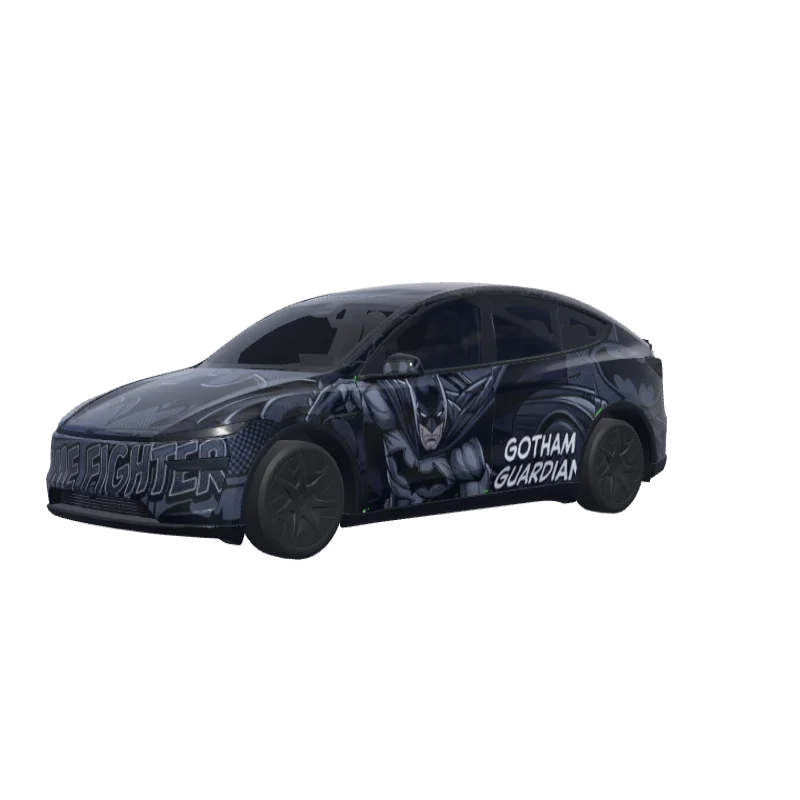 Comic Book Batmobile · Model Y L wrap in 3D