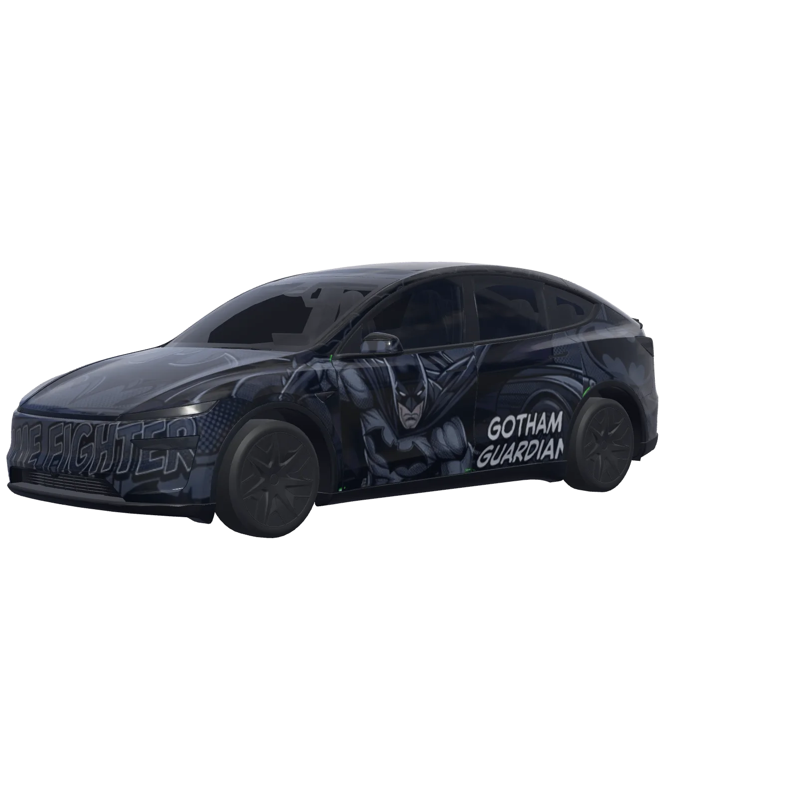 Comic Book Batmobile · Model Y L wrap in 3D