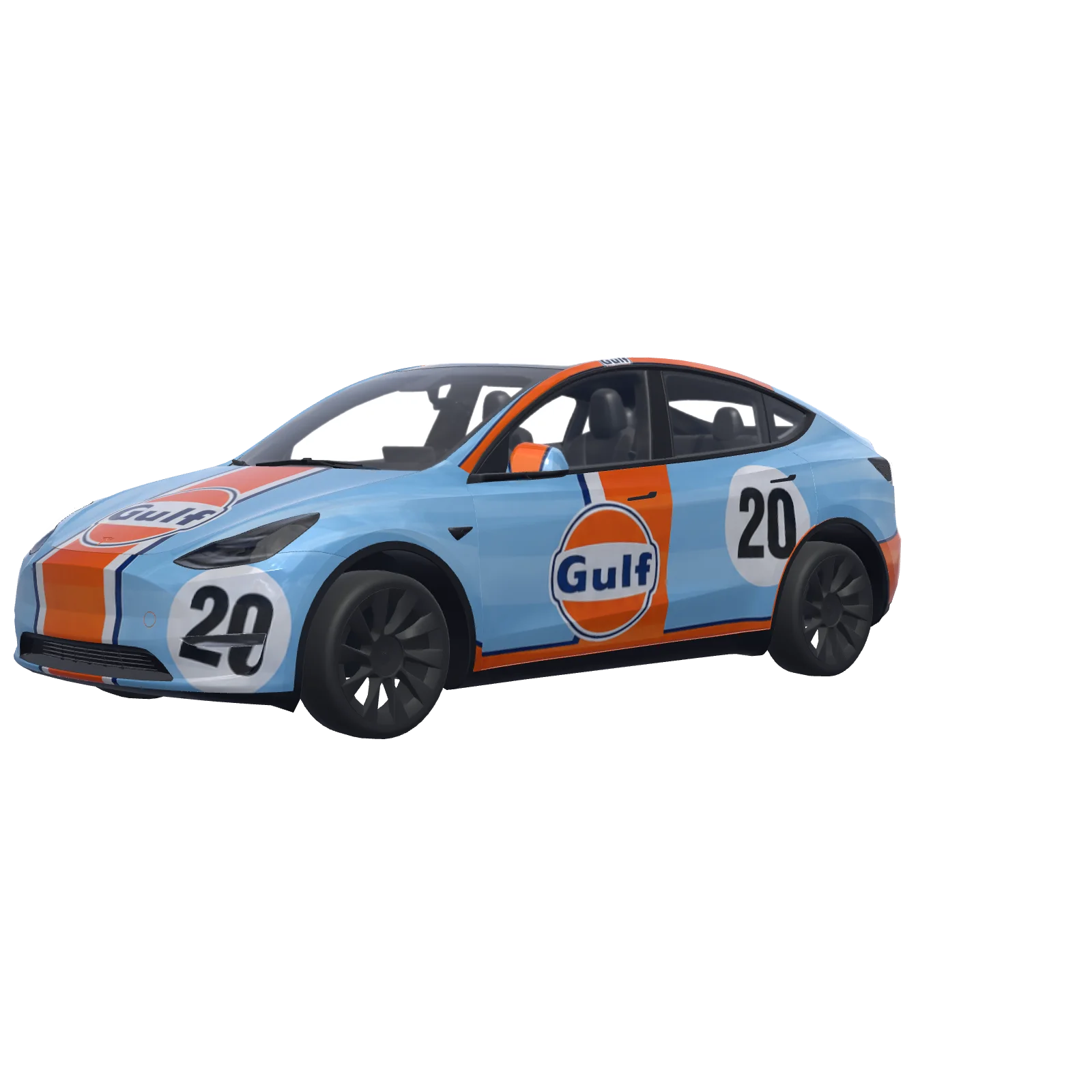 Gulf Racing Livery · vinilo de Model Y en 3D