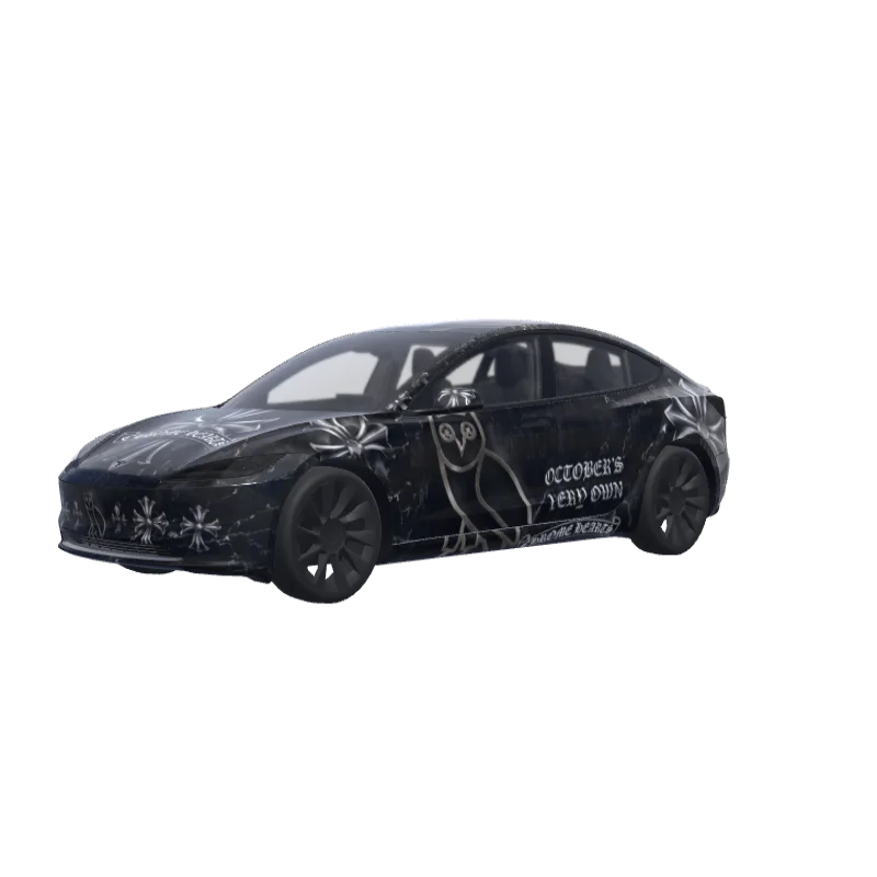 OVO × Chrome Hearts Crosses · Model 3 (2024+) Standard & Premium wrap in 3D