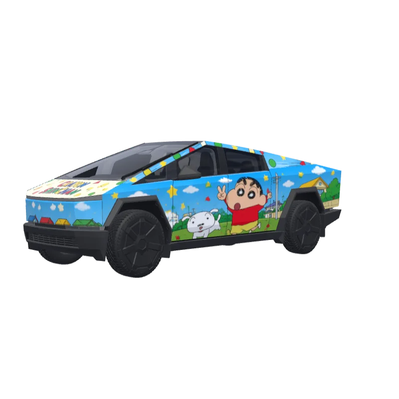 Crayon Shin-chan Theme · Cybertruck wrap in 3D