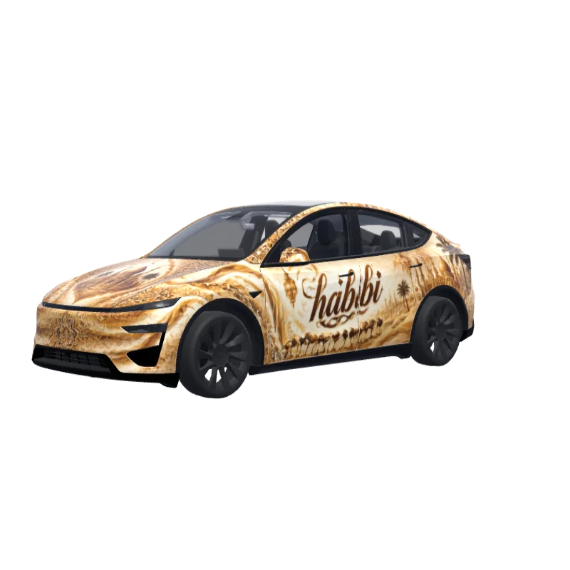 Habibi Arabic Pattern · Model Y (2025+) Performance wrap in 3D