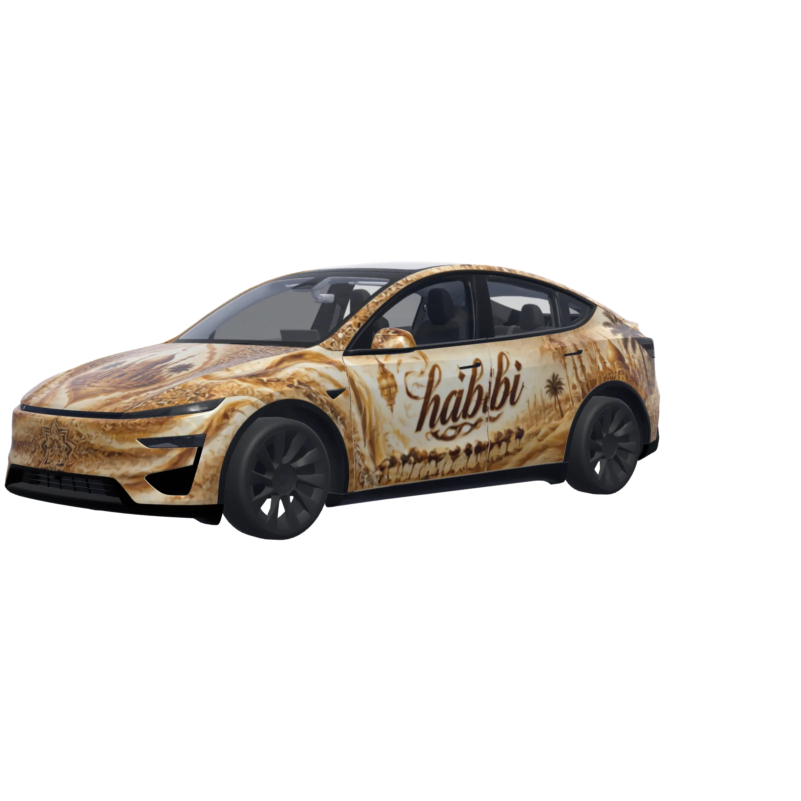 Habibi Arabic Pattern · Model Y (2025+) Performance-Wrap in 3D