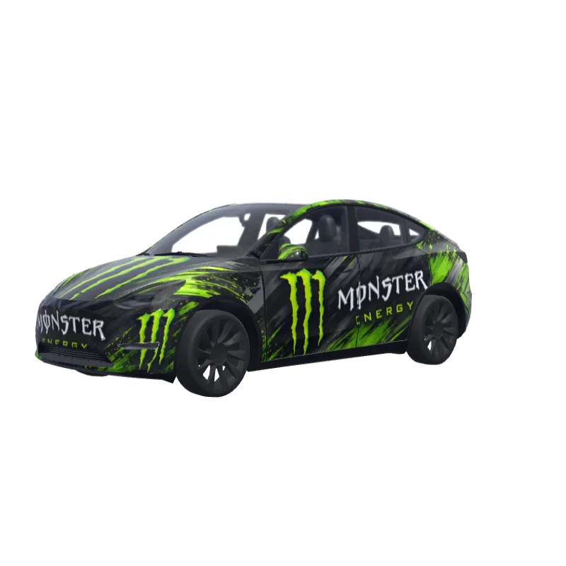 Monster Energy Logos · Model Y wrap in 3D