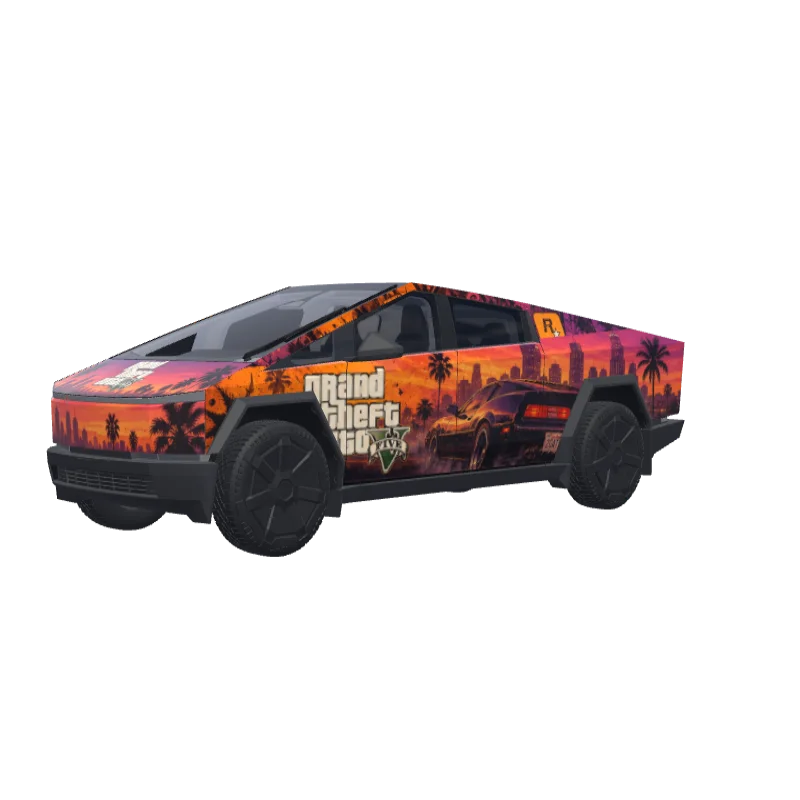 GTA V Rockstar Art · Cybertruck wrap in 3D