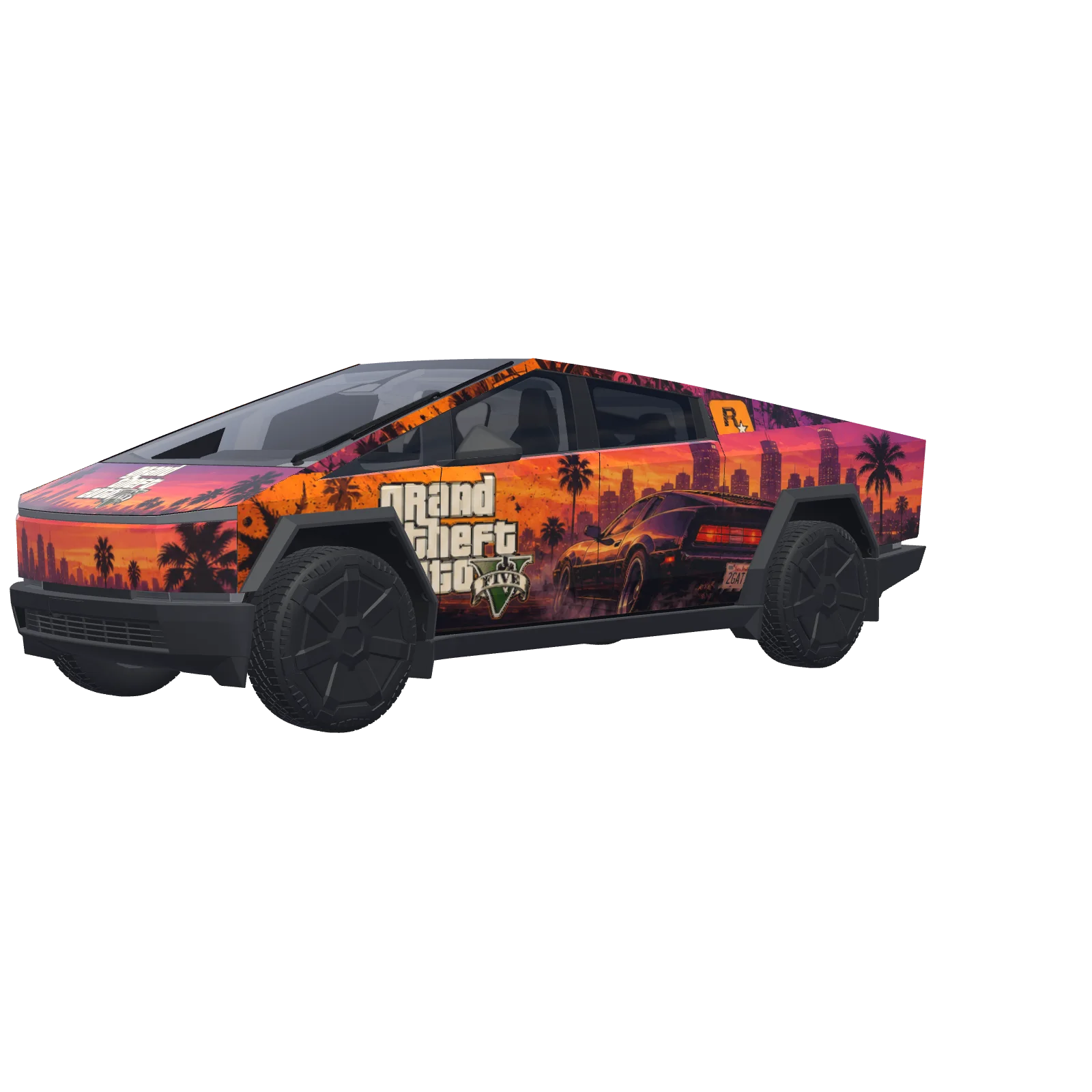 GTA V Rockstar Art · vinilo de Cybertruck en 3D
