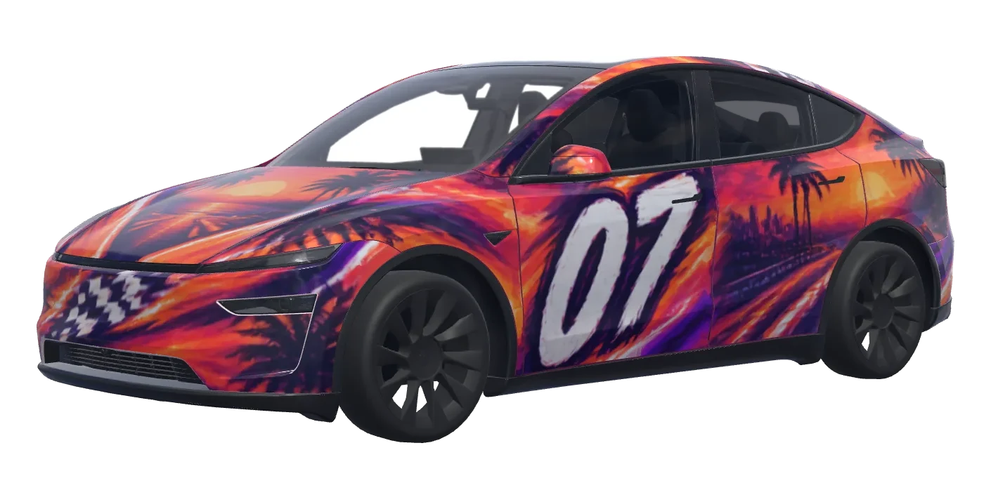 The Model Y wrap generated from this prompt